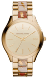 Michael Kors MK4300 Slim Runway Quartz Women's Watch – Gold Dial & Two-Tone Steel Bracelet