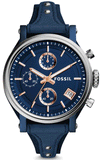Fossil ES4113 Boyfriend Sport Chronograph Women's Watch – Blue Dial & Blue Leather Strap