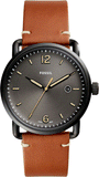 Fossil FS5276 Commuter Three-Hand Date Men's Watch – Black Dial & Brown Leather Strap