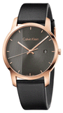 Calvin Klein K2G2G6C3 City Men's Quartz Watch – Grey Dial & Black Leather Strap