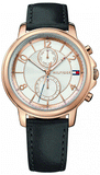 Tommy Hilfiger 1781817 Claudia Quartz Women's Watch – White Dial & Black Leather Strap