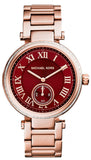 Michael Kors MK6086 Skylar Quartz Women's Watch – Maroon Dial & Rose Gold Steel Bracelet