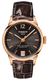 Tissot T099.207.36.447.00 Chemin des Tourelles Powermatic 80 Automatic Women's Watch – Brown Dial & Brown Leather Strap