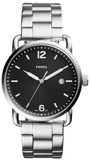 Fossil FS5391 The Commuter Men's Watch – Black Dial & Silver Steel Bracelet