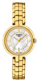 Tissot T094.210.33.111.00 Flamingo Women's Watch – Mother of Pearl White Dial & Gold Steel Bracelet