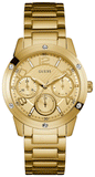 Guess W0778L2 Crystal Multifunction Women's Watch – Gold Dial & Gold Steel Strap