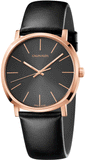 Calvin Klein K8Q316C3 Posh Men's Watch – Black Dial & Black Leather Strap