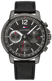 Tommy Hilfiger 1791533 London Chronograph Men's Watch – Grey Dial & Black Leather Strap