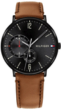 Tommy Hilfiger 1791510 Brooklyn Quartz Men's Watch – Black Dial & Brown Leather Strap
