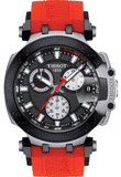 Tissot T115.417.27.051.00 T-Race Chronograph Men's Watch – Black Dial & Red Silicone Strap