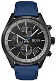 Hugo Boss 1513563 Grand Prix Men's Watch – Chronograph Black Dial & Blue Leather Strap