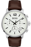 Hugo Boss 1513609 Attitude Quartz Men's Watch – White Dial & Brown Leather Strap