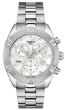 Tissot T101.917.11.116.00 PR 100 Sport Chic Chronograph Women's Watch – Mother of Pearl Dial with Diamonds & Silver Steel Bracelet
