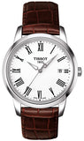Tissot T033.410.16.013.01 T-Classic Dream Quartz Men's Watch – White Dial & Brown Leather Strap