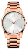 Calvin Klein K2G21646 City Men's Watch – White Dial with Rose Gold Stainless Steel Bracelet