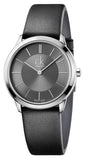Calvin Klein Minimal K3M221C4 Men's Watch with Grey Dial & Black Leather Strap