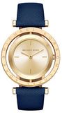 Michael Kors MK2526 Averi Quartz Women's Watch – Gold Dial & Navy Blue Leather Strap
