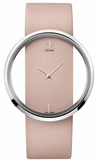 Calvin Klein K9423162 Glam Women's Watch – Transparent Dial & Beige Leather Strap