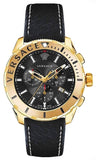 Versace VERG003-18 Casual Chronograph Men's Watch – Black Dial & Black Leather Strap