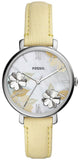Fossil ES4812 Jacqueline Women's Watch – White Dial & Yellow Leather Strap