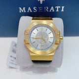Maserati Potenza Diamonds Silver Dial Black Leather Strap Watch For Women - R8851108505