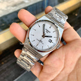 Tissot T137.207.11.111.00 PRX Powermatic 80 Men's Watch – White Dial & Silver Steel Strap