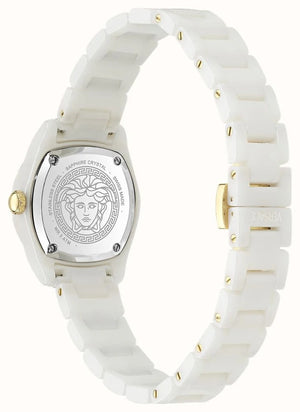 Versace DV One Mini White Dial White Ceramic Dial Watch for Women - VE9F00224