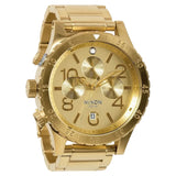 Nixon 48-20 Chrono Gold Dial Gold Steel Strap Watch for Men - A486-502