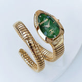 Just Cavalli Serpente Metallica Green Dial Rose Gold Steel Strap Watch for Women - JC1L208M0055