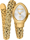Just Cavalli Novara Silver Dial Gold Steel Strap Watch for Women - JC1L264M0025