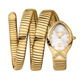 Just Cavalli Classico Lungo White Dial Gold Steel Strap Watch for Women - JC1L248M0025