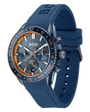 Hugo Boss Runner Chronograph Blue Dial Blue Silicone Strap Watch for Men - 1514142