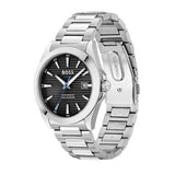 Hugo Boss Strike Black Dial Silver Steel Strap Watch for Men - 1514170