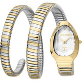 Just Cavalli Glam Evo 4 White Dial Two Tone Steel Strap Watch for Women - JC1L209M0065