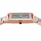 Emporio Armani Genni Green Dial Rose Gold Steel Strap Watch for Women - AR11641