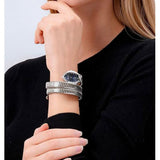 Just Cavalli Classico Lungo Blue Dial Silver Steel Strap Watch for Women - JC1L248M0015