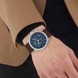 Hugo Boss 1514002 Trace Chronograph Men's Watch – Blue Dial & Brown Leather Strap
