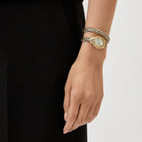 Just Cavalli Twined Mother of Pearl Dial Two Tone Steel Strap Watch for Women  - JC1L305M0055