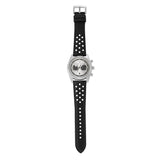 Emporio Armani Racer Chronograph Silver Dial Black Leather Strap Watch for Men - AR11677