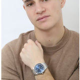 Hugo Boss Candor Blue Dial Silver Steel Strap Watch for Men - 1514076