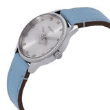 Gucci G Timeless Silver Dial Blue Leather Strap Watch for Women - YA1265039