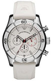 Emporio Armani Sportivo Chronograph White Dial White Rubber Strap Watch for Men - AR5947