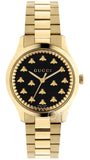 Gucci G Timeless 18K Gold Black Dial Gold Steel Strap Watch for Women - YA1265037