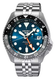 Seiko 5 Sports SKX Racers Heritage Velocity Blue Dial Silver Steel Strap Watch for Men - SSK045K1