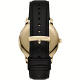 Emporio Armani Minimalist Green Dial Black Leather Strap Watch for Men - AR11601