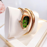 Just Cavalli Serpente Metallica Green Dial Gold Steel Strap Watch for Women - JC1L208M0045