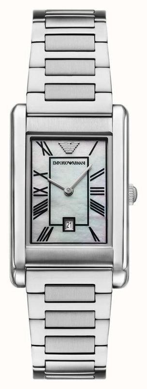 Emporio Armani Gino Mother of Pearl Dial Silver Steel Strap Watch for Men - AR11664