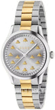 Gucci G Timeless 18K Gold Silver Dial Two Tone Steel Strap Watch for Women - YA1265032