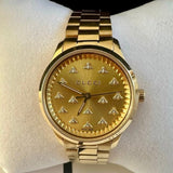 Gucci G Timeless 18K Gold Dial Gold Steel Strap Watch for Women - YA1265036