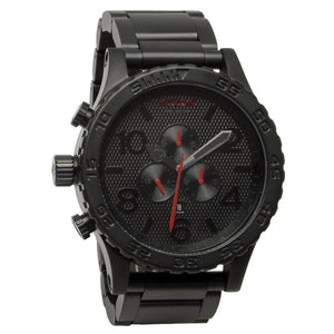 Nixon 51-30 Chronograph Black Dial Black Steel Strap Watch for Men - A083-2298